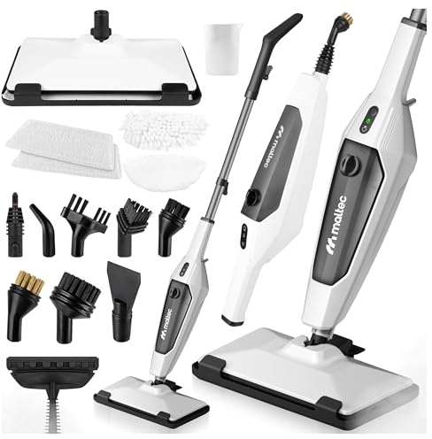 Dampfreiniger multifunktional 2000W Bodenwischer Polsterreiniger MalTec Handgerät Steam Cleaner mit Zubehör Weiss