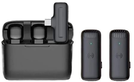 Compatible con micrófono inalámbrico Rode Wireless GO II con estuche de carga, tipo C y Lightning, reducción de ruido AI, micrófono de grabación(2 IN 1 for Type C)