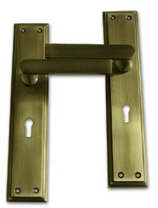 Signs & Numbers Door handles Antique Brass - pair