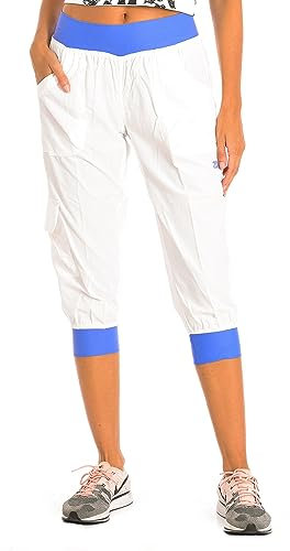 Zumba Fitness Damen Hosen Stellar Cargo Capri Pants, White, M, Z1B00127