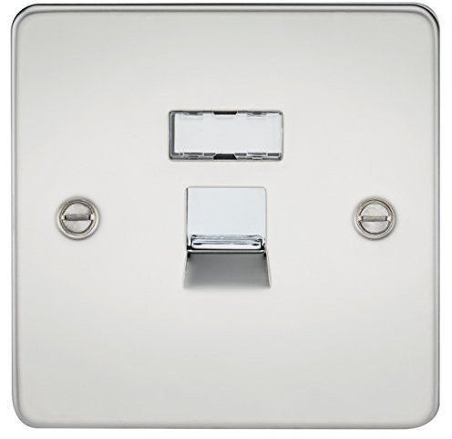 Knightsbridge FPRJ45PC FPRJ45 FPAVRJ45PC Flat Plate Rj45 Network Outlet-Polished Chrome, 230 V