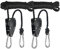 iPower 2-Stück Seil Ratsche mit Haken Fuß Langer Einstellbarer Hochleistungs Seilclip Aufhänger, 136KG Gewichtskapazität, 2.4m