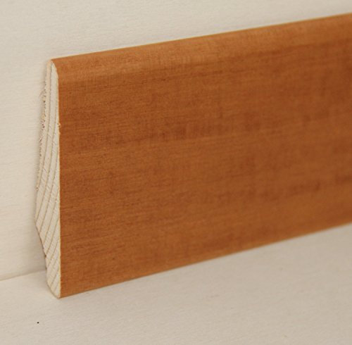 Hobby Legno - Battiscopa Rivestito In Legno Di Tanganica Tinto Noce Chiaro mm. 75X18X2400 (Prezzo Per ml. 4, 80)