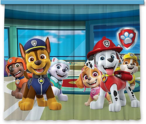 AG Design Paw Patrol Station, Vorhänge für Kinderzimmer, 2 Teile, Mehrfarbig, 180 x 160 cm