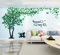 Baum Wandaufkleber Wandtattoo 3D DIY Sticker mit Familie Bilderrahmen Fotorahmen Wandbilder Wandkunst für Wohnzimmer Schlafzimmer Kinderzimmer (Grün Links,XL-180 * 350cm)