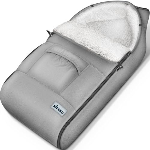 KIDUKU Winterfußsack für Kinderwagen Buggy - Babyfußsack waschbar | Fußsack Babyschale mit Reißverschluss & Tasche