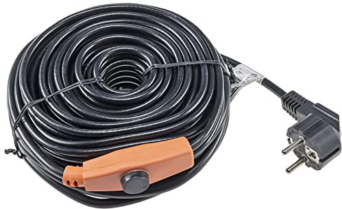 ChiliTec Frostschutz Heizkabel mit Temperaturfühler 12Meter Wärmekabel Anti Frost Kabel mit Schutzkontaktstecker für Wasserleitungen im Haus, Pool, Teich