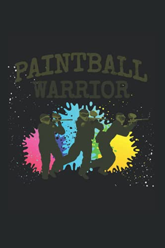 G:BusinessDesigns_workpaintball_warrior.png: Paintball Markierer Paintballer Paintballspieler Notizbuch Notizheft Schulheft 6 x 9 Zoll Kariert Geschenk