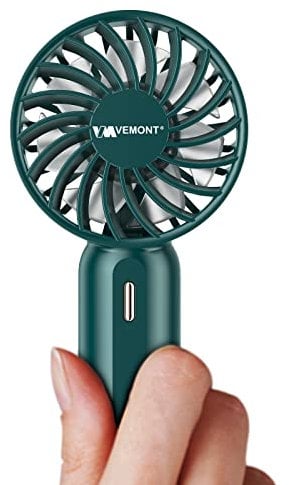 Mini Handheld Fan,VEMONT Portable Hand Fan with Rechargeable Battery,Personal USB Cooling Fan with 3 Adjustable Speed, Super Mini Size(2.4*1.2*4.5in) perfect for Kids,Home,Outdoor,Office,School,Travel