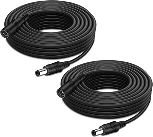 CASPERi Pack of 2-5M DC 12V CCTV Power Extension Cable Black 2.1 x 5.5mm Male to Female, Power Supply Adapter Extender Cord for CCTV Security Cameras, DVRs, LED Strips, Routers