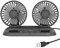 TOTMOX Ventilateur de voiture à double tête, 5V USB Mini ventilateur de refroidissement, camion, van, SUV, RV, bateau, home, rotation horizontale à 360° et verticale à 180°