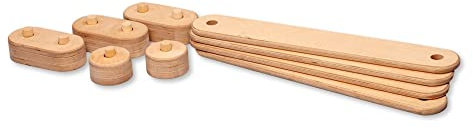 Schwebebalken Set | Stapelbare Schwebebalken aus Holz | Holz-Balance Balken für Kleinkinder | Montessori Trittsteine für Kinder Balancier Balken | Wegbrett für Kinder | Möbelspiel (6 stück)
