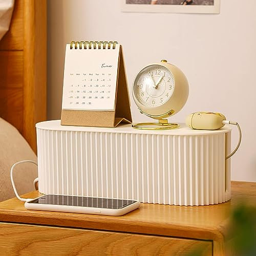 Gentronix Kabelbox INKLUSIVE 10 Kabelbinder | Kabel Box Weiß zum Kabel Verstecken | Kabel Organizer Box Klein | Cable Box | 30x13x11cm (White)