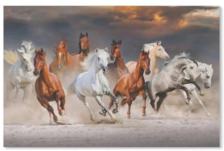 Jigsaw Puzzles for Adults 1000 Piece,Racing Horses,Educational Games Brain Challenge Jigsaw Puzzles for Adult Kids(38x26cm)-C80