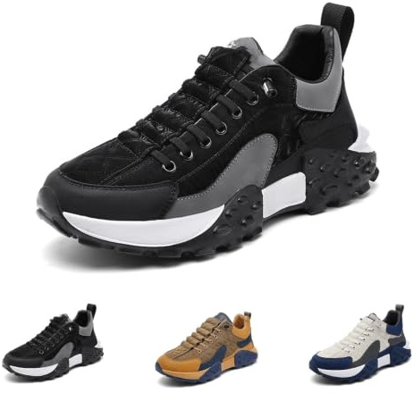 Sneaker Ortopedica Comfort da Uomo 2024, Scarpe Ortopediche Traspiranti Antiscivolo Impermeabili da Uomo, Scarpe Ortopediche Slip-On con Cuscino d'Aria da Uomo (Color : Nero, Size : 42 EU)