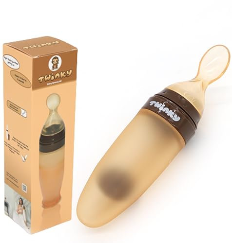 Twinky® Fütterlöffel - Handliche Baby Squeeze Flasche mit Löffel für Unterwegs & Zuhause - PPU Silikon - Babybrei Löffel, Silikon, Babynahrungs - Spenderlöffel