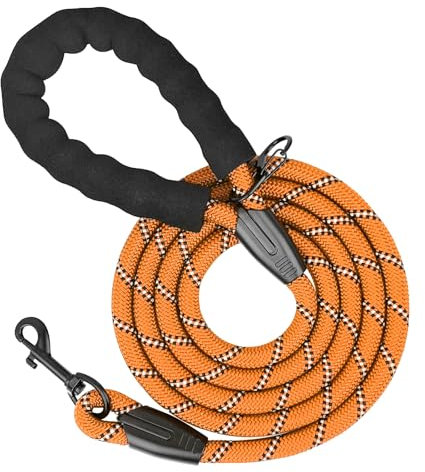 Longe pour Chien, 1,2M/ 1,5M/ 2M/ 3M/ 5M/ 10M/ 20M/ 30M Laisse de Dressage pour Chien, Long Laisse avec Poignée Rembourrée pour Petits, Moyens et Grands Chiens