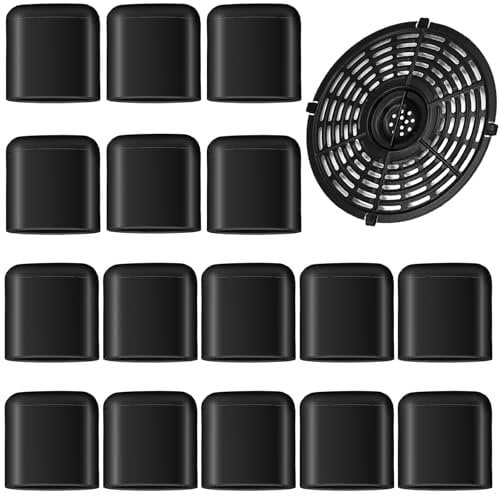 Thinp 16stk Luftfritteuse Gummipuffer,Air Fryer Rubber Bumpers,Luft Fritteuse Anti-Kratz Schutz Abdeckungen,Luft Fritteuse Teile,Luftfritteusen Grillplatte Silikon Schwarz Gummifüße,für Luftfritteusen