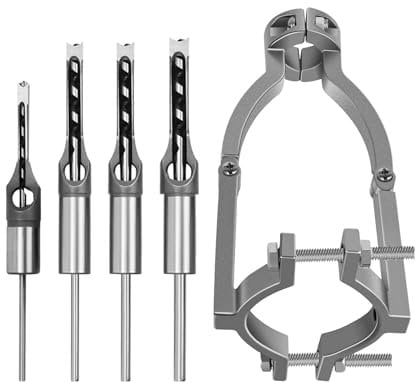 Juego de brocas cuadradas con adaptador, para carpintería HSS, avellanador, sierra perforadora, juego de brocas de 6,4 mm, 8 mm, 9,5 mm, 12,7 mm (4 unidades)