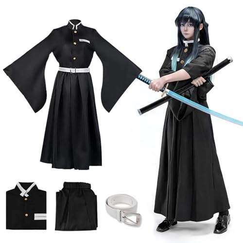 Bocguy Disfraz de Anime, Giyuu/Shinobu/Mitsuri/Muichirou/Tanjiro/Nezuko/Zenitsu Cosplay, Uniforme de Kimono de Personaje de Anime para Carnaval, Halloween, Fiesta de Cosplay, Convenciones de Anime