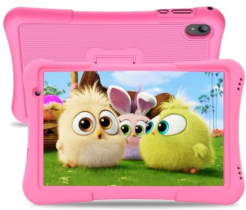 VASOUN 10 inch Kids Tablet, Tablets for Kid, Android Tablet for Toddler, Parental Control, Free Kids APP Pre-Installed 32GB, 6000mAh, WiFi 6 Dual Camera with Eye Protection (Pink)