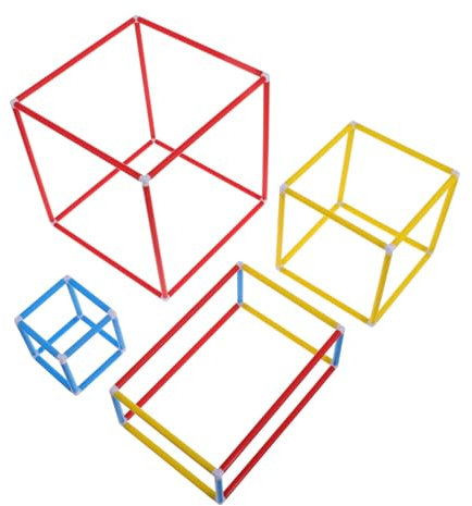 Toyvian 1ensemble Jouets De Construction Paille pour Garçon Fille Kit Géométrique Stem Développe Les Compétences Motrices Et Favorise La Créativité Mathématiques