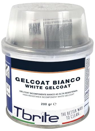 ARMERIAONLINE SINCE 1999 T-Brite Gelcoat Blanc bi-composant haute résistance 200 g pour réparation de surfaces nautiques