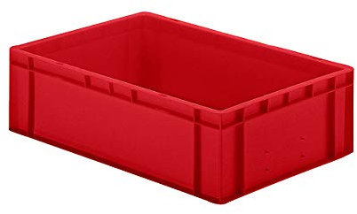 EURO-Behälter | Wände und Boden geschlossen | LxBxH 600 x 400 x 175 mm | Rot | VE 5 Stk
