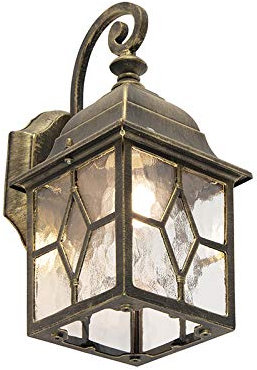 Qazqa - Landhaus I Vintage Romantische Außen Wandleuchte Bronze - London I Außenbeleuchtung - Aluminium Würfel I Quadratisch - LED geeignet E27