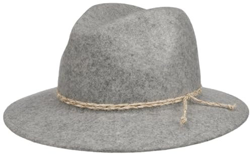 Lipodo Tiroler Berghut Damen/Herren - Trachtenhut auf Wollfilz mit Kordel - Wanderhut Made In Italy - Hut Herbst/Winter - Travellerhut grau XL (60-61 cm)