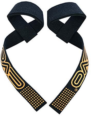 EVO Fitness Weight Lifting Straps Gym Deadlifts Padded Hand Bar Wrist Support Wraps Non Slip Flex Gel Grips Powerlifting Bodybuilding Pair