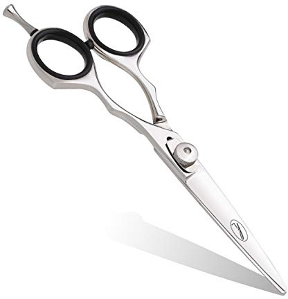 Fine Lines Professional Hairdressing Scissors 5.5in - Razor Edge Stainless Steel Hair Cutting Scissor with Dial Screw, Hook & Finger Pads - Barber Scissors for Salon/Home - Unisex Hairdresser Tool