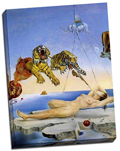 Große SALVATORE Dali Poster-Kunstdruck auf Leinwand, Motiv Tiger, 24 x18 Inches (61cm x 46cm)