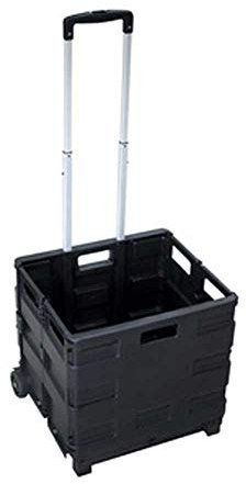 Pavo - Chariot De Transport avec Caisse Pliante Plastique Capacité 30 Kg / 60 L, la Dimension: 420x405x380mm