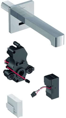 Geberit – Elektronische Waschtisch Armatur Geberit Brenta für Waschbecken, montage mural, Netzwerkdienst, für Box funktional vertieft: Chrom glänzend (L22 cm mit Mischer 116.292.21.1)