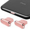 HOMEYU Port Plugs Anti Dust Plugs Premium Aluminum-Compatible with iPhone 12,11, X, XS, XR, 8, 7, Plus, Max, Pro, [2-Pack] - Lightning Port Jet Cover - (Rose Gold)