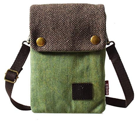 LassZone Small Crossbody Bags for Women Girls Canvas Mobile Phone Purse Lightweight Shoulder Handbags Ladies Wristlet Clutch Wallet Coin Pouch