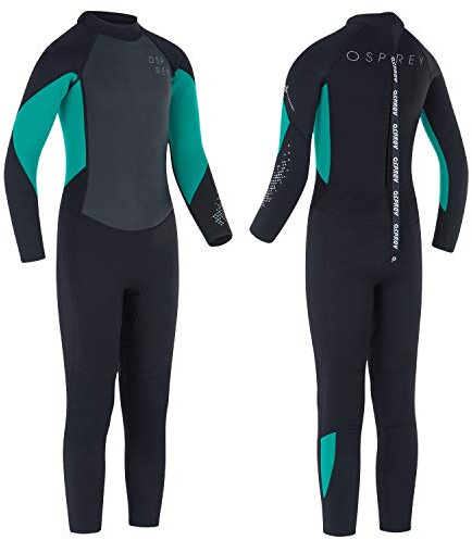Osprey Muta estiva per bambini, lunghezza intera, 3 mm, in neoprene, per surf, bodyboard, zero, verde acqua