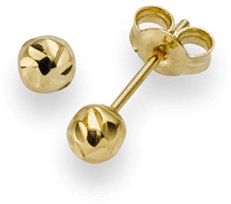 4mm Kugel Ohrstecker Stecker Ohrschmuck 750 Gold Gelbgold diamantiert Damen