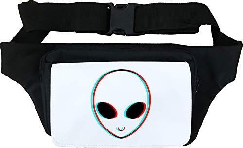 Trippy Alien Head Line Art VHS Glitch Bauchtasche