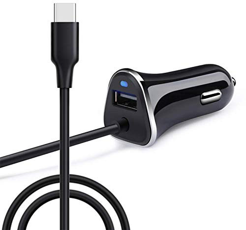 Zigarettenanzünder USB Ladegerät, 3.4A USB Auto Ladegerät Schnellladung mit 1M USBC Ladekabel, Kfz Ladegerät für Samsung Galaxy S25 Ultra/S24/S23/S22/S21/S20/S10/A16/A15/A14/A55/A54,iPhone 16/15