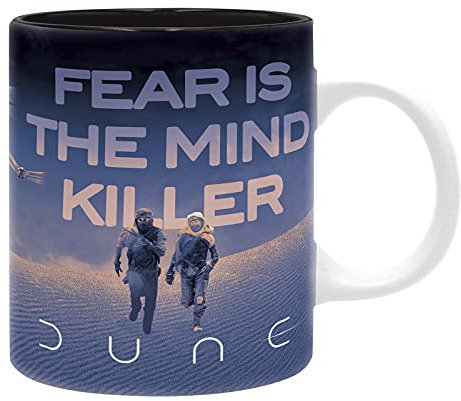 ABYSTYLE Dune Movie Fear is The Mind Killer Keramiktasse für Kaffee und Tee, 325 ml, mit Paul & Chani spülmaschinenfest, mikrowellengeeignet, Geschenk für Zuhause und Küche