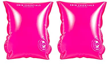 Swim Essentials Schwimmflugel, mit zwei Luftkammern und flache Innenseite, komfortabel, Neon Rosa