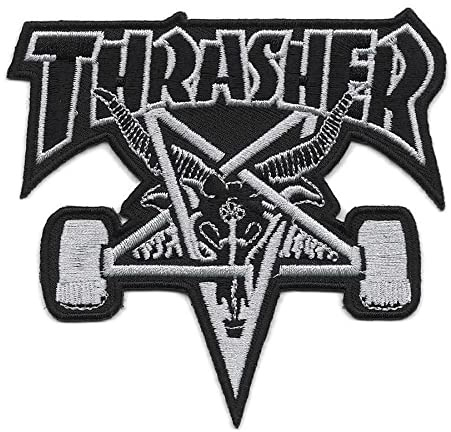 Thrasher Pentangle Logo sew or Iron On Patch, Skateboarding Vest Applique