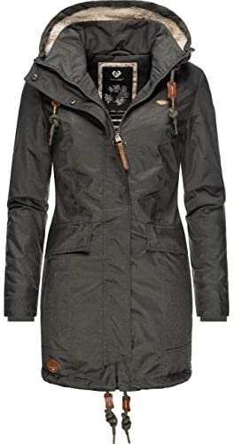 Ragwear Damen Mantel Lange warme Winterjacke mit Kapuze Tunned YOUMODO Olive021 Gr. XS