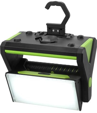 Link2Home 30W LED Rechargeable Outdoor Work Light, 2400 lumens, Power Bank, 360 Rotation Stan with Hooking System, Weatherproof with Impact-Resistant Glass Lens