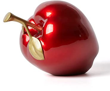 NENBOLEC Apfel Skulptur Statue Modern Dekor Geschenk Abstrakte Figuren Arts Polyresin Rot 18cm