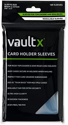 Vault X Protèges-Cartes pour Supports, Sacs d’Équipe pour Toploaders Rigides et Supports Semi-Rigides, Souples, Haute Transparence, Pour Jeux de Cartes à Collectionner, Sports, TCG (Lot de 100)