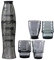 ZOEDT Koi-Fisch-Form-Gläser, 4er-Set, stapelbare Trinkgläser, strukturierte, getönte Tumbler-Tumbler-Gläser, Glaswaren für Trinkwasser, Bär (Color : Black)