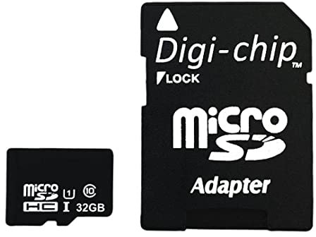 Digi-Chip DC32 32GB Micro-SD Memory Card Formatted in FAT32 UHS-1 100mb/s High Speed